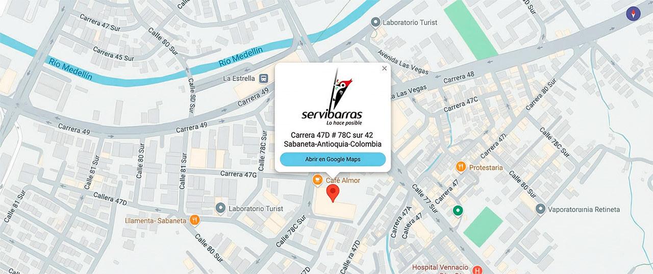 Ubicación Servibarras en Sabaneta